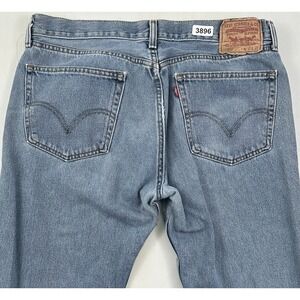 Vintage Levi's 505 Jeans Mens 36x32 Blue Denim Regular Straight Light Wash Y2K‎